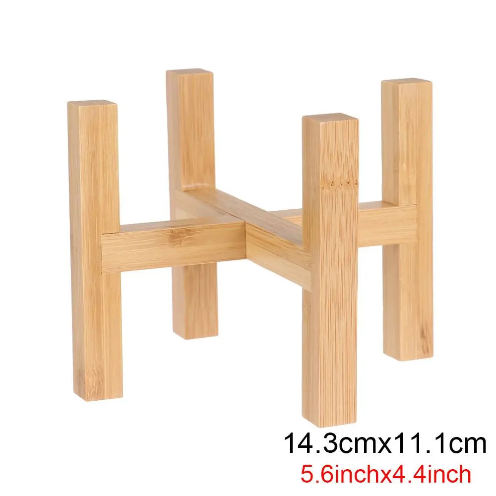 Floor-Standing Bonsai Display Stand Wood Flowerpot Holder Flower Pot Base Indoor Outdoor Home Decoration Tray Garden Supplies