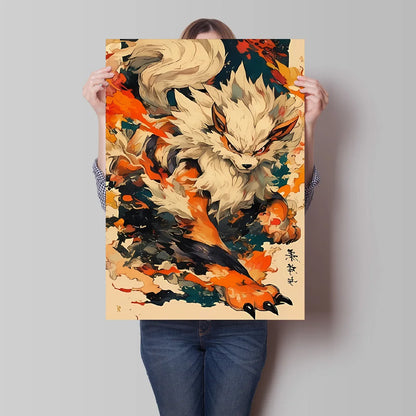 High Quality Pokemon Arcanine Pikachu Wall Painting with Unique Designs and Gorgeous Colors Adding A Touch of Brightness To Wall