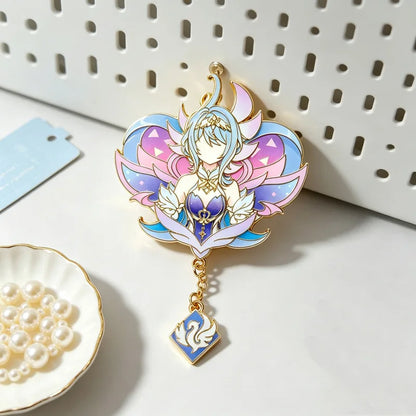 Genshin Impact Hard Enamel Pin Columbina Flins Odette Anastasya Badges Lapel Pin Cartoon Anime Brooches Backpack Decoration