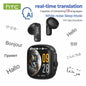 HTC NE72 TWS Open-Ear AI Translator Earbuds 135+ Languages Real-Time Translation Bluetooth 6.0 Wireless Headphones