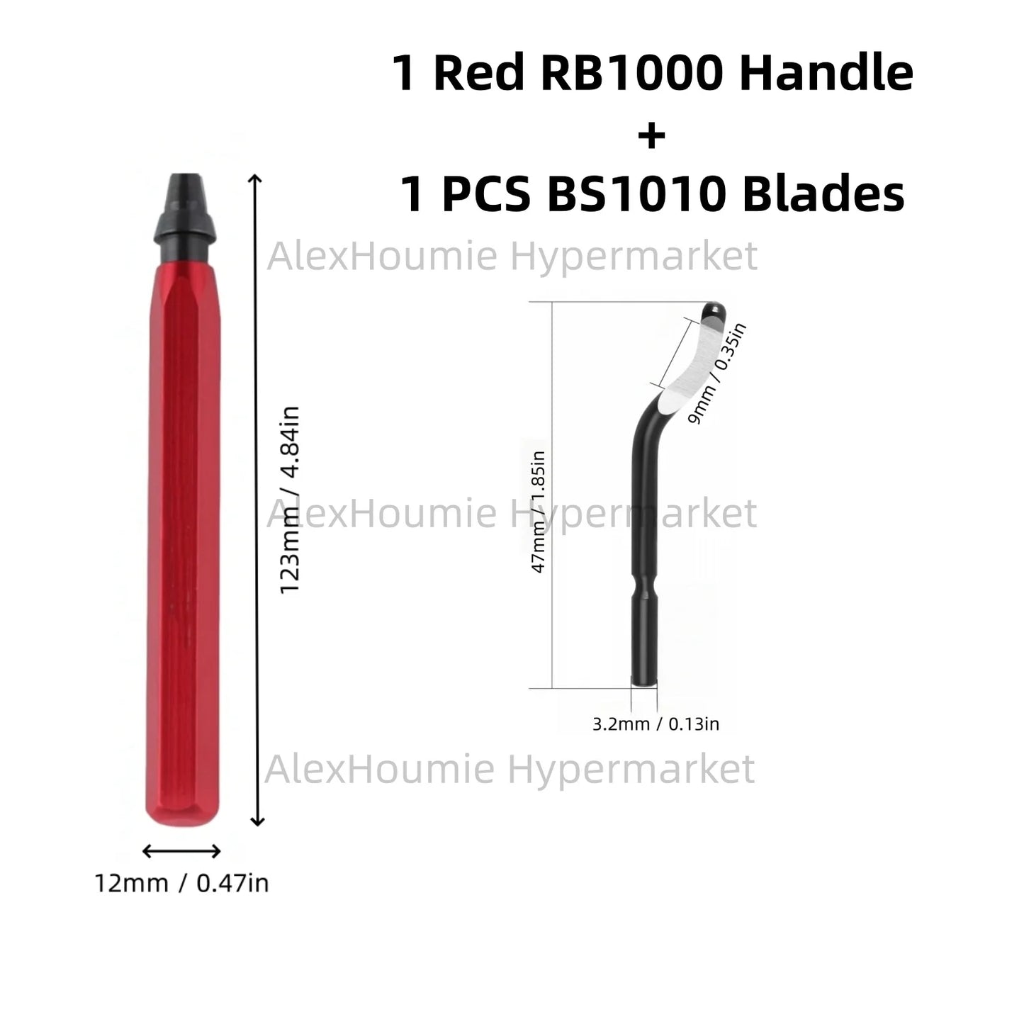 RB1000 Hand Metal Deburring Tool Red with 360 Degree Rotating Blades for 3D Printing Wood Metal Plastic Aluminum Copper Steel