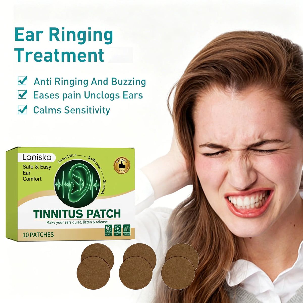 Tinnitus Treatment Patches Relief Ear Buzzing Ringing Deafness Improves Hearing Loss Anti Headache Relaxing Ears Care Stickers
