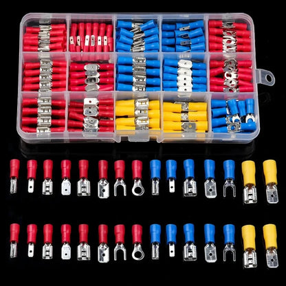Vehicle Electrical Wire Connectors Kit Assorted Male Female Spade Ring Fork Butt Quick Splice Insulated Terminals For Automotive