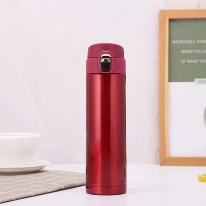 Creative Bullet Lid Thermos Cup, Simple Solid Color Direct Drinking Water Bottle, Durable Practical for Students School Use