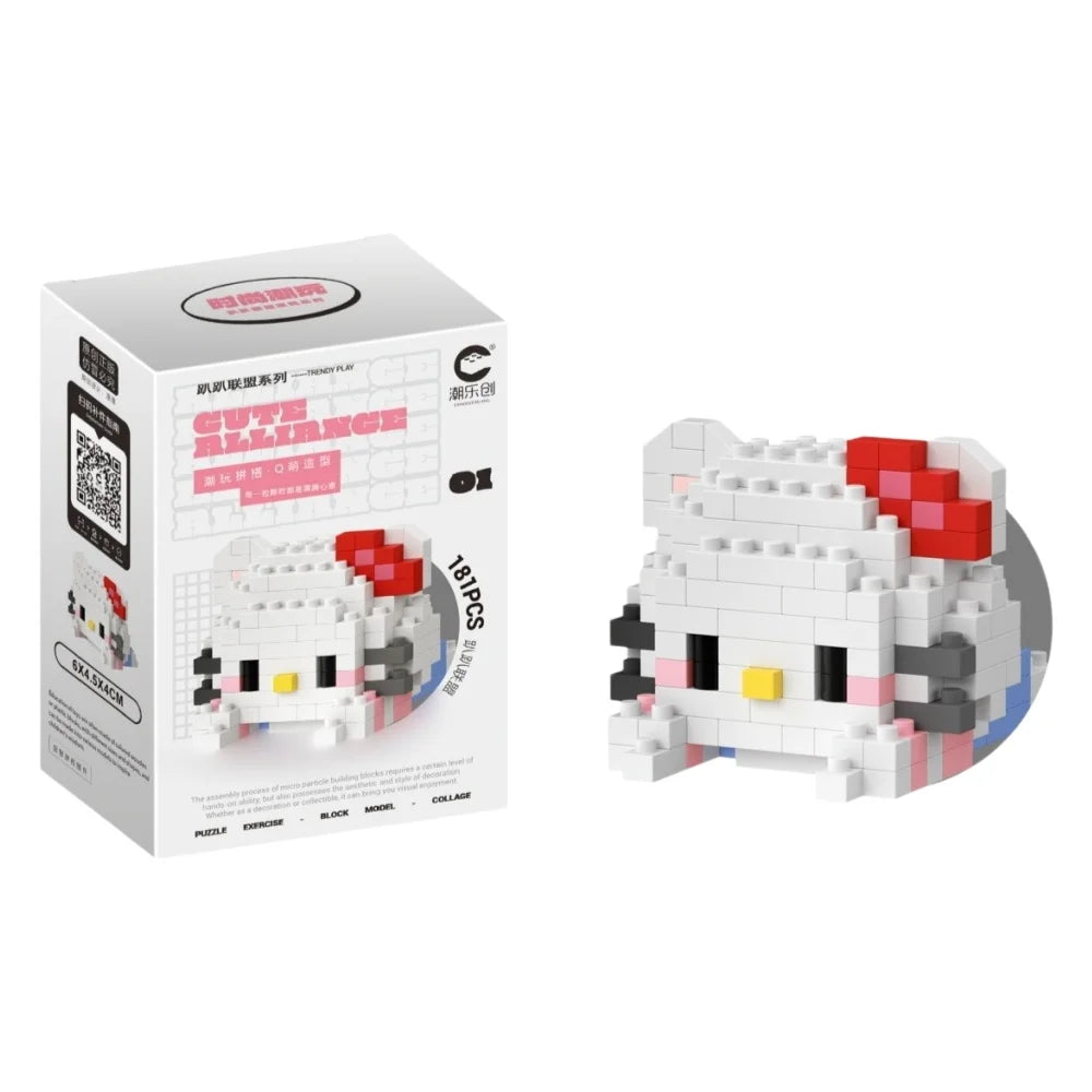 99 style SANRIO Hello Kitty Building Blocks Cartoon Figures Kuromi Bricks My Melody Children's Assembly Toys Cinnamoroll Gift