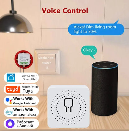 Tuya WiFi Smart Switch 16A 20A RF 433Mhz Relay Breaker Module 2-Way Control Smart Life App Remote Works with Google Home Alexa