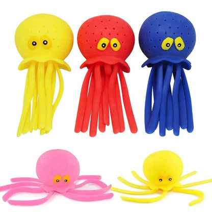 Soft Safe Baby Bath Toys Sponge Water Absorbing Octopus Squeezing Stress Relief Summer Swimming Water Play Bath Toy for Kids
