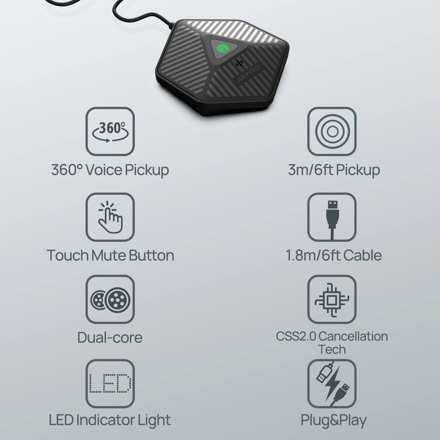 USB Conference Speaker Microphone Omnidirectional Condenser Computer Mic Mute/Volume Function For Laptop Notebook with Speaker