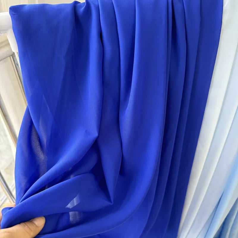 Dusty Blue Soft Chiffon Fabric for Wedding Party Decor Home Decor Georgette Backdrops Curtain Dress Skirt Shirt Cloth DIY
