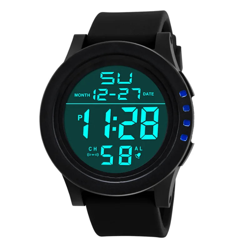 Men Sport Watch Multifunction Military Sports Watch Waterproof Luminous LED Digital Kids Watch Big Dial Student Electronic Watch