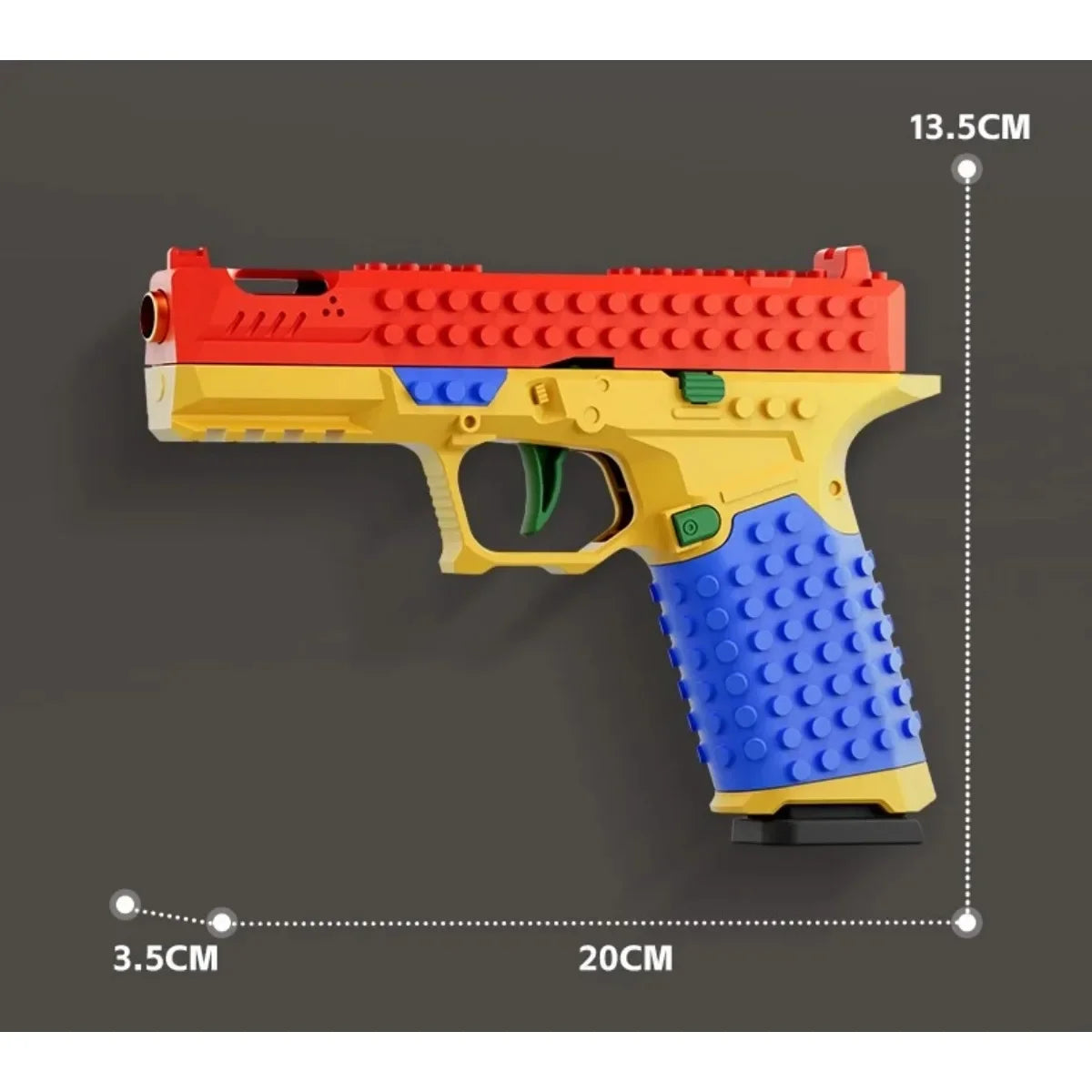 Hanging Toy Gun Continuous Firing Building Block Pistol Shell Throwing Airsoft Blowback Empty Outdoor CS Weapon for Boys Adult