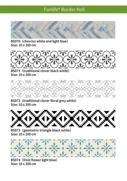 10x200cm Baseboard Sticker Moroccan Mosaic Tile Style Wall Border Sticker DIY Kitchen Bathroom Decoration Waistline Wall Sticker
