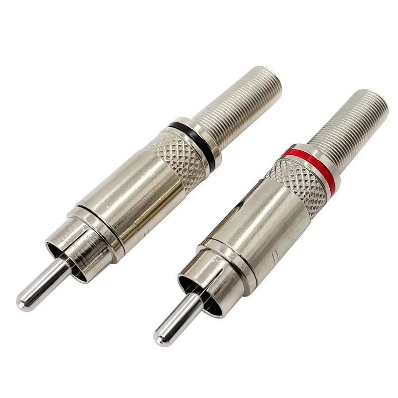 4/8PCS Male RCA Plug Weld RCA Connector for AV Audio Video Connector Plug Red Black