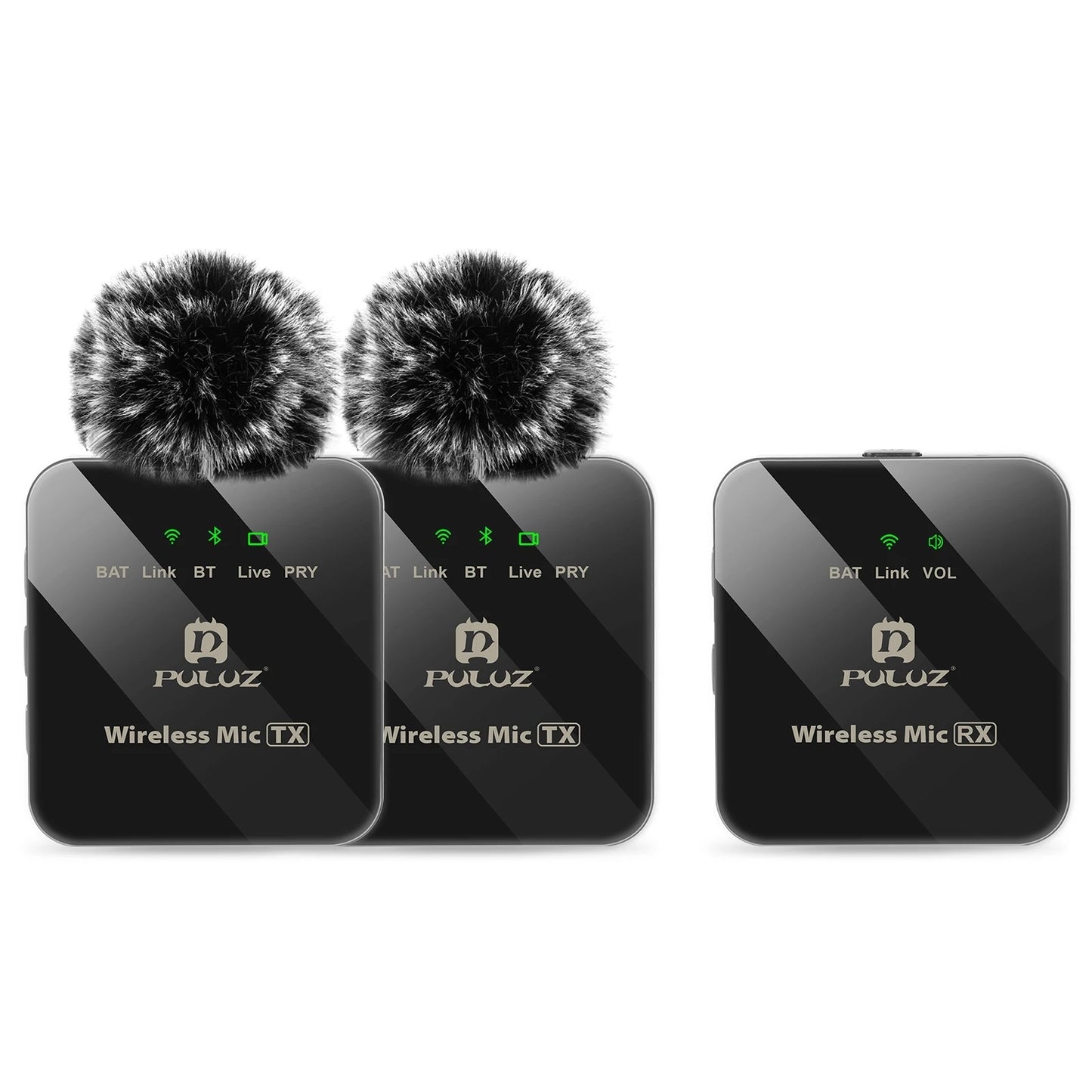 PULUZ Wireless Lavalier Microphone Live Broadcast YouTube Gaming Microphone For iphone/Android/3.5mm DSLR Camera Audio Recording