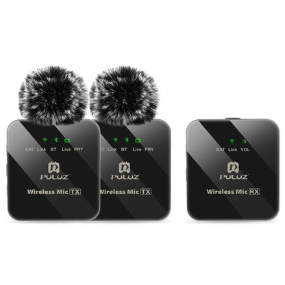 PULUZ Wireless Lavalier Microphone Live Broadcast YouTube Gaming Microphone For iphone/Android/3.5mm DSLR Camera Audio Recording