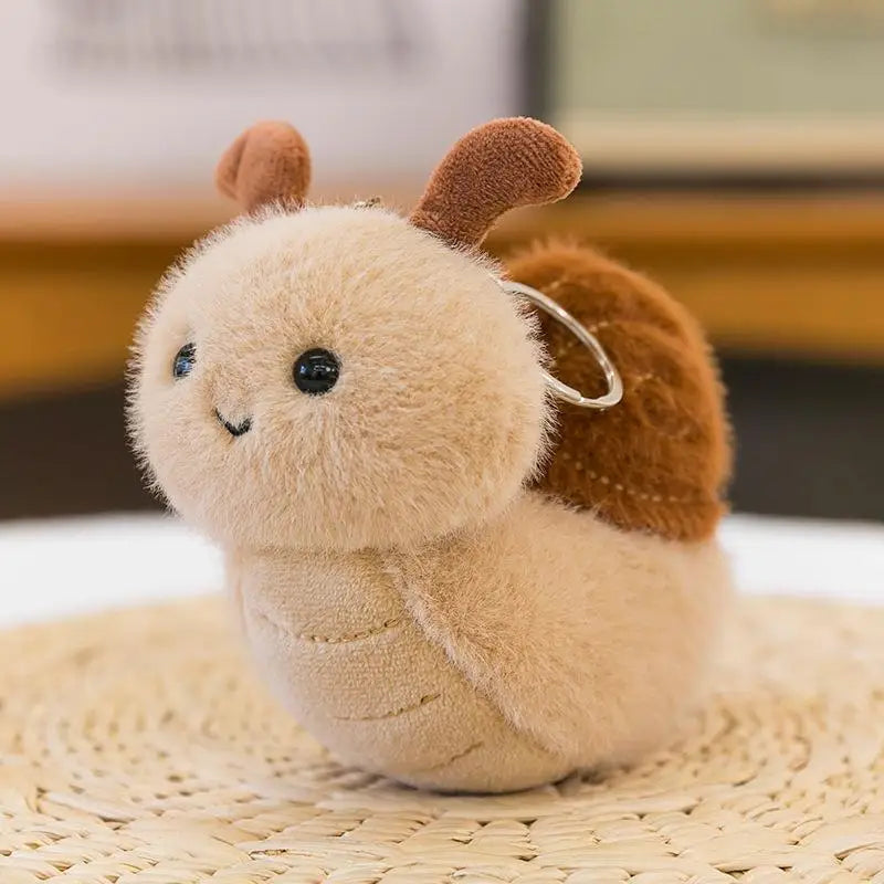 Small Insect Plush Pendant Keychain Animal Plush Toy Doll Keychain Creative Stuffed Doll Bag Pendant Cute Snail Bee Keyring
