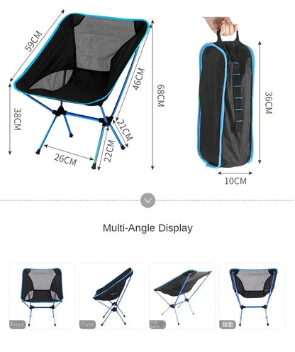 Folding Camping Chair Travel Ultralight Beach Accessories Playa Fishing Lightweight Portable Outdoor Foldable Furniture