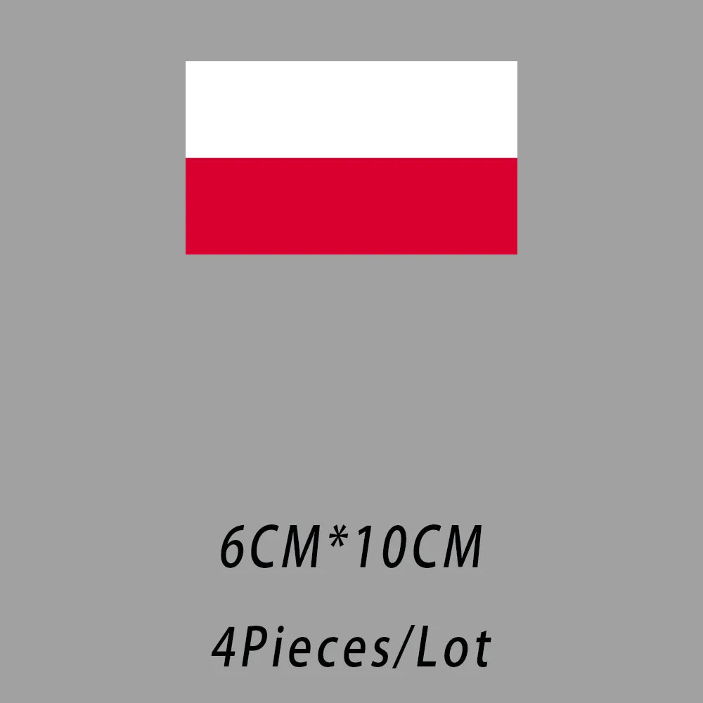 4PCS/Lot Flag For World Countries Heat Adhesive Thermal Transfers Iron On Patches For Ironing Clothing Fusible T Shirt Stickers