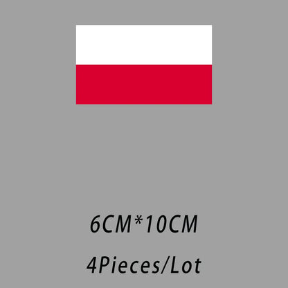 4PCS/Lot Flag For World Countries Heat Adhesive Thermal Transfers Iron On Patches For Ironing Clothing Fusible T Shirt Stickers
