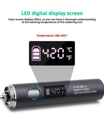 1400mah USB Soldering Iron Wireless Charging Electric Soldering Iron Fast Charging Rechargeable Portable Repair Welding Tools
