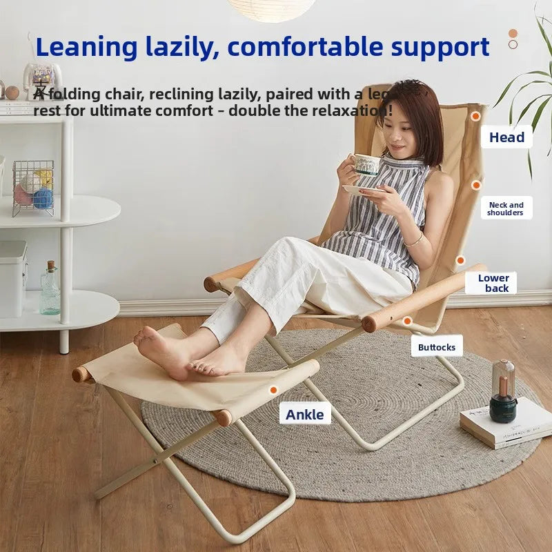 Outdoor folding chairs, portable camping chairs, solid wood armrest reclining chairs, beach chairs, horse stools, folding stools