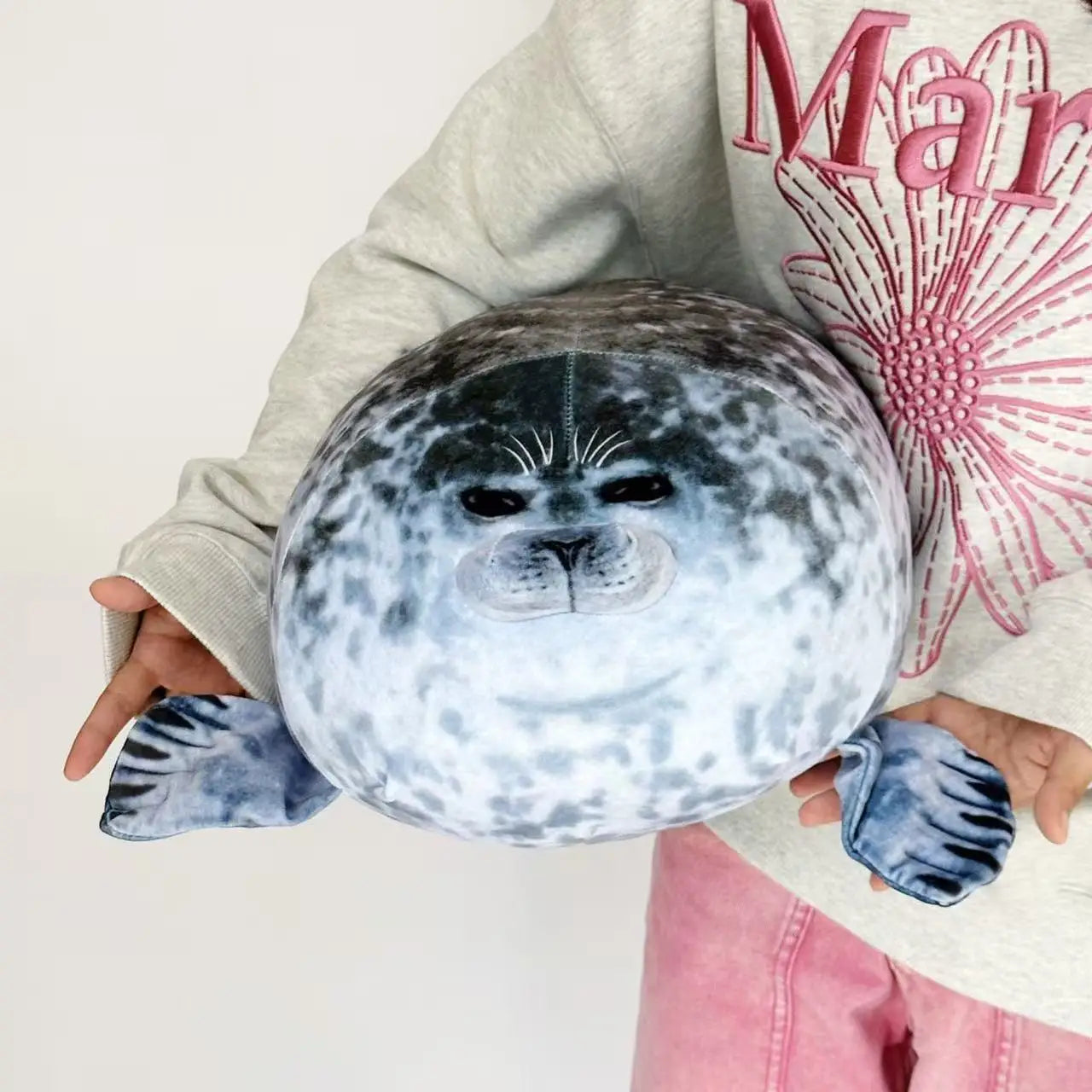 20cm Plush Blob Seal Pillow Mother with Four Kids Seal Chubby 3D Novelty Sea Lion Doll Stuffed Toy Pillow Gifts for Kids Girls