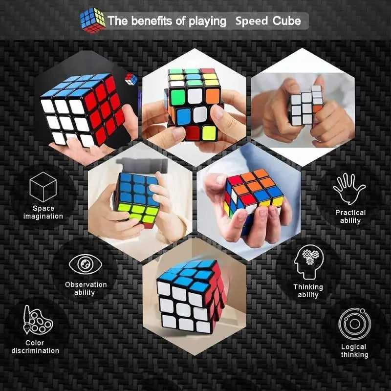 3x3 Magic Speed Cube 3x3x3 Puzzle Party Toy Professional Magic Cube 3D Smooth Puzzle Brain Teasers Twist Toys for Kids Adults