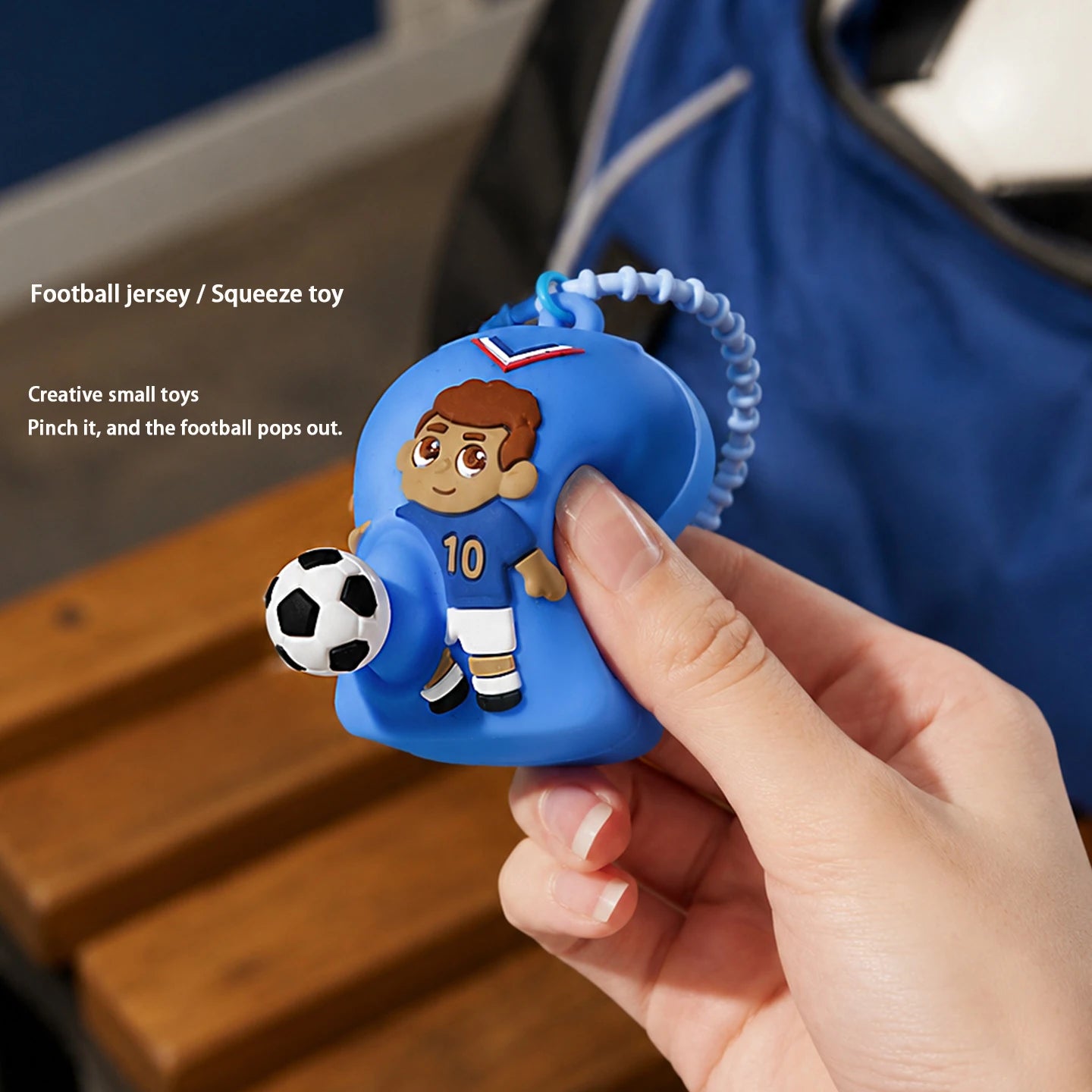 Football Jersey Squeeze Toy Keychain, Sports Star Stress Relief Pendant, Student Schoolbag Decoration, Fan's Small Gift