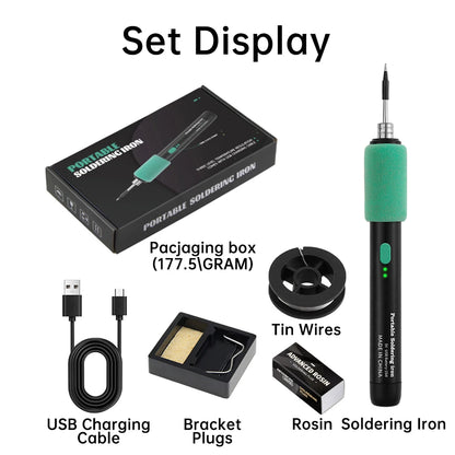 Wireless mini soldering iron with three-level temperature control Type C interface, suitable for maintenance and soldering