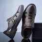 Men's Slip-On Loafers Summer Cowhide Breathable Leather Shoes Comfortable Wear-Resistant Anti-Slip Casual Footwear-705