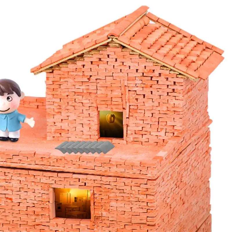 70pcs Mini Roof Tiles Miniature Simulated Roof Tiles Models Pottery Clay Roof Tiles DIY Miniature House Props 1.7x1.6cm