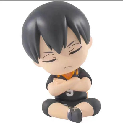 Japanese Genuine Gacha Scale Model Haikyuu Shoulder To Shoulder Sitting Figure Shoyo Hinata Tobio Kageyama Action Figure Toys