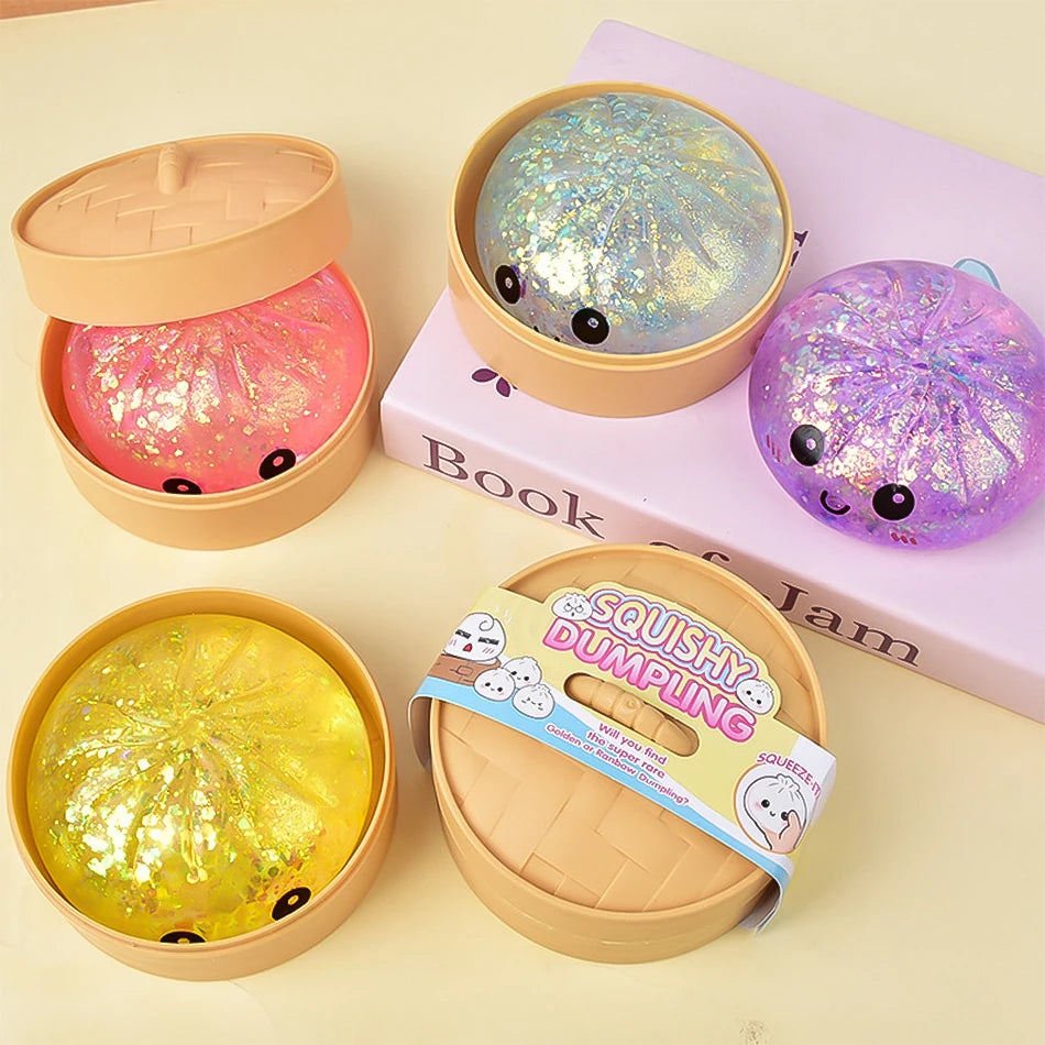 Colorful Glitter Dumpling Blind Box Squishy Relaxing Relieve Anxiety Antistress Enhance Happiness Rebound Squeeze Reliever Toy