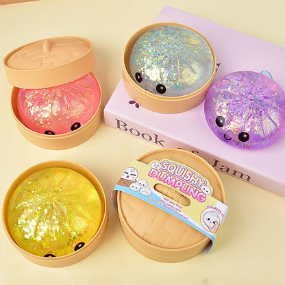 Colorful Glitter Dumpling Blind Box Squishy Relaxing Relieve Anxiety Antistress Enhance Happiness Rebound Squeeze Reliever Toy
