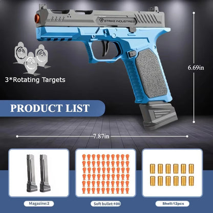 SIG17 Shell Throwing Toy Gun Continuous Firing Blowback Soft Bullet Pistol Model Empty Hanging Children's Toy Boys Gift