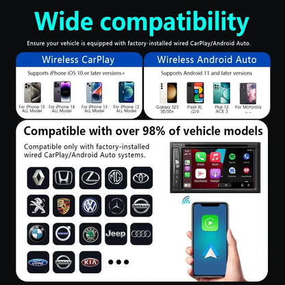 CarRocket 4in1   Carplay Adapter Wired To Wireless Android Auto Mirror Link Smart MiNi Ai Box USB Plug and Play Bluetooth WiFi