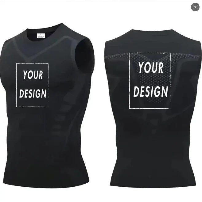 elastic sleeveless running Gym men's and women's free custom logo compression vest, quick drying sports sleeveless T-shirt
