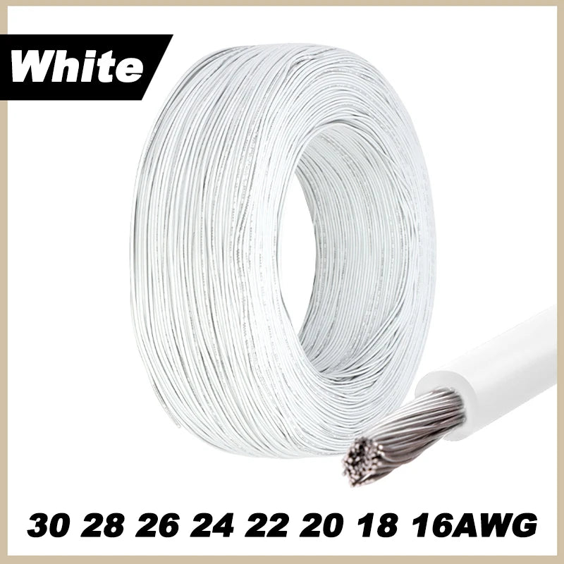 12Colors 1007 Stranded Electric Wire 5/10M 30/28/26/24/22/20/18/16AWG PVC Insulated Tinned Plating Copper Cable for DIY LED Line