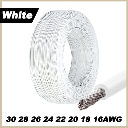 12Colors 1007 Stranded Electric Wire 5/10M 30/28/26/24/22/20/18/16AWG PVC Insulated Tinned Plating Copper Cable for DIY LED Line