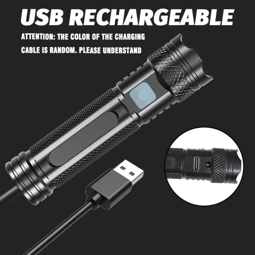 365nm UV Flashlight USB- C Rechargeable Life-grade Waterproof Ultraviolet Torch Light Handheld Mini 365nm Purple Light Wick