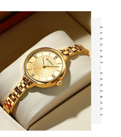 CURREN 9097 Elegant Women's Quartz Watch Luxury Stainless Steel Strap Women's Watch часы женские наручные