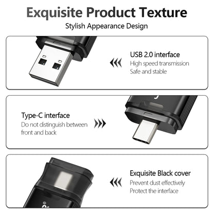 TYPE-C USB Flash Drive 128GB USB-C Memory Stick Business Gift Pen Drive 64GB 32GB Black Blue Golden Pendrive 16GB 8GB 4GB 128MB