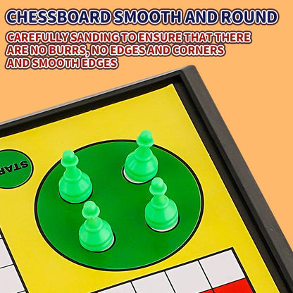 International Ludo Board Game for Kids: Portable Folding Chess Set, Educational Toy, Party Table Game for Elementary Students