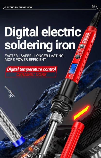 ANENG 60W Professional Electric Soldering Iron Adjustable Temperature SL106 EU/220V US/110V Welding Repair + M113 Multimeter Too