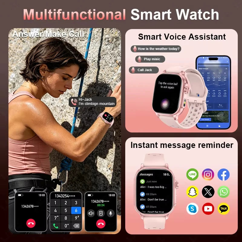 2026 New Amazfit Bip 6 Smartwatch Women Sports IP68 Waterproof Built-in 24H Heart Rate Bluetooth Call Ladies Fashion Smartwatch