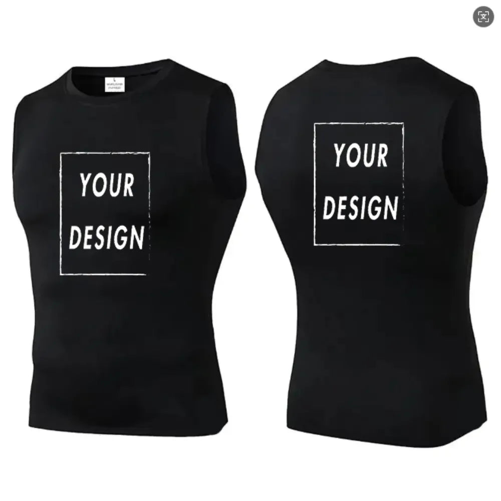 elastic sleeveless running Gym men's and women's free custom logo compression vest, quick drying sports sleeveless T-shirt