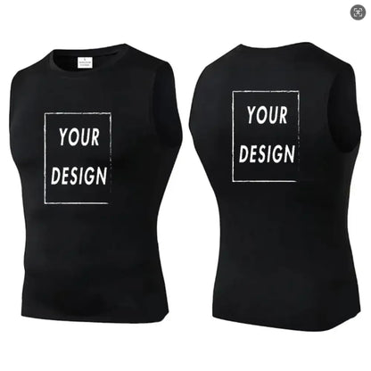 elastic sleeveless running Gym men's and women's free custom logo compression vest, quick drying sports sleeveless T-shirt
