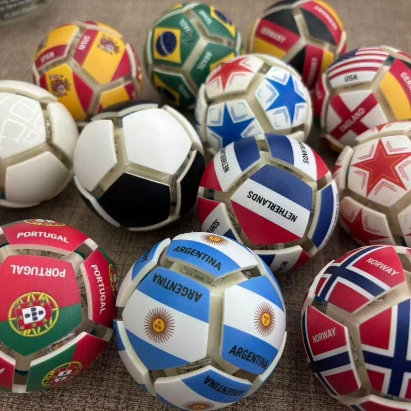 Football Keychain Fidget Toy Stress Relief Pendant Soccer Ball for Fan Portable Multi-National Team Souvenir for Car Key Handbag