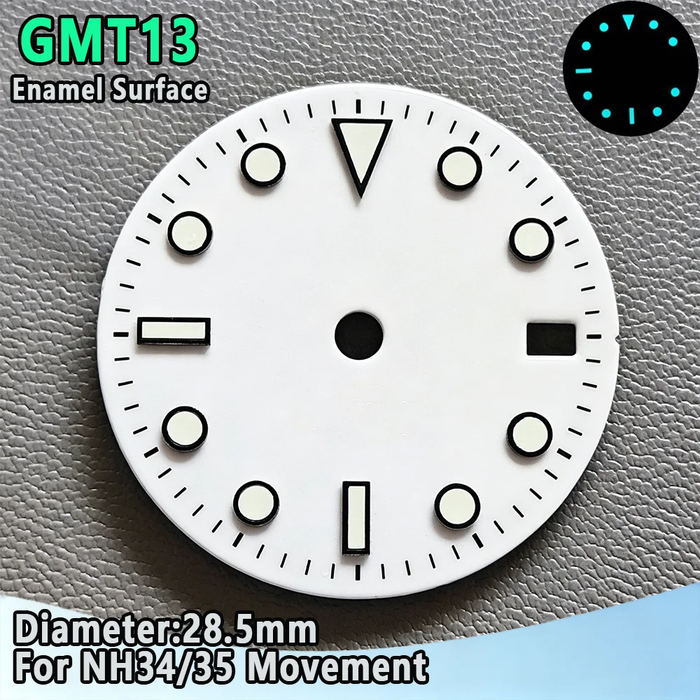 28.5mm NH35 Watch Dial Luminous Dials Single Calendar Dial Suitable For NH35 Movement Can Support DIY Dial Customization Logo