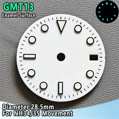 28.5mm NH35 Watch Dial Luminous Dials Single Calendar Dial Suitable For NH35 Movement Can Support DIY Dial Customization Logo